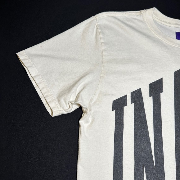 INAKA Mens T Shirt XL Cream Streetwear Fashion Tee - Picture 7 of 10